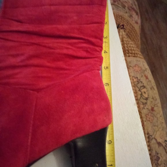Red Suede Booties - Picture 6 of 6